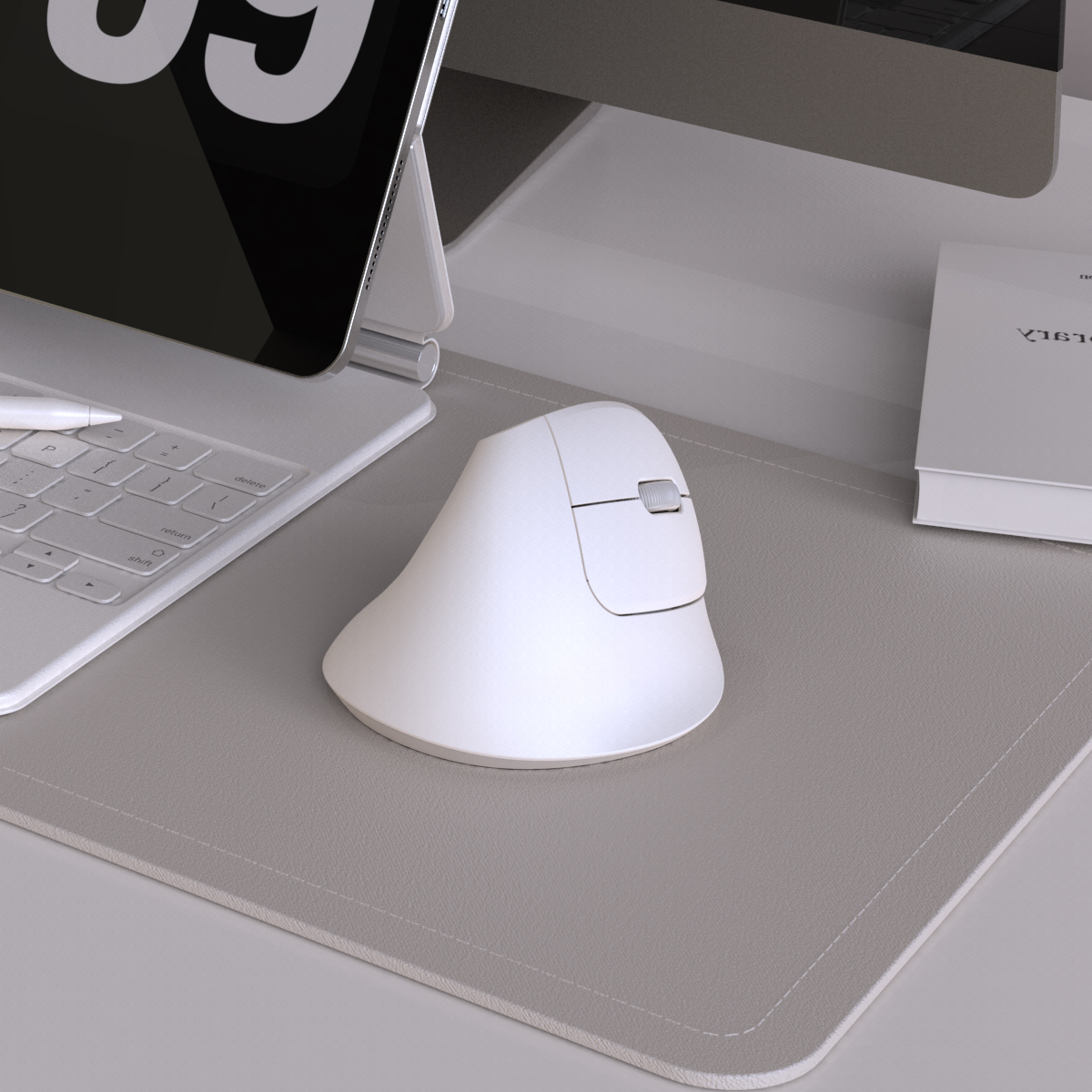 DELUX M618AIR黑色白色垂直鼠标人体工学双模静音办公